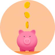 money saved in piggy bank